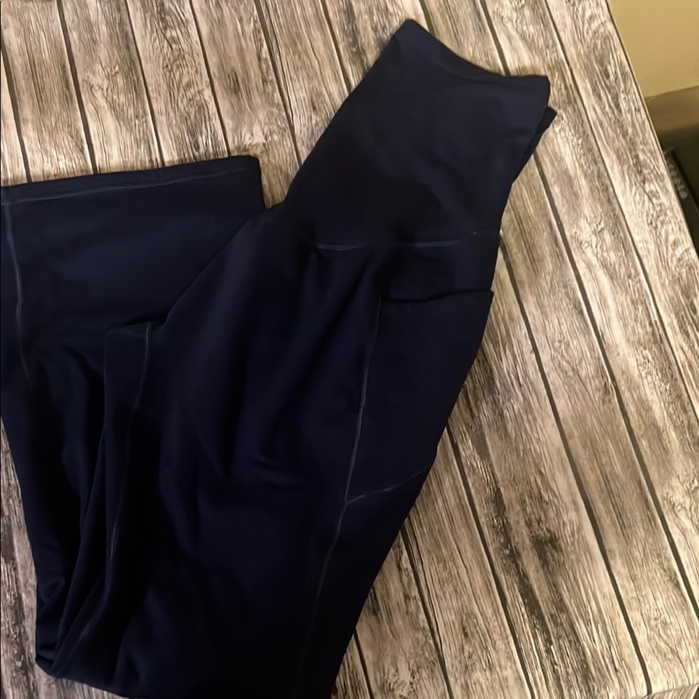 Navy blue fleece lined MATERNITY leggings